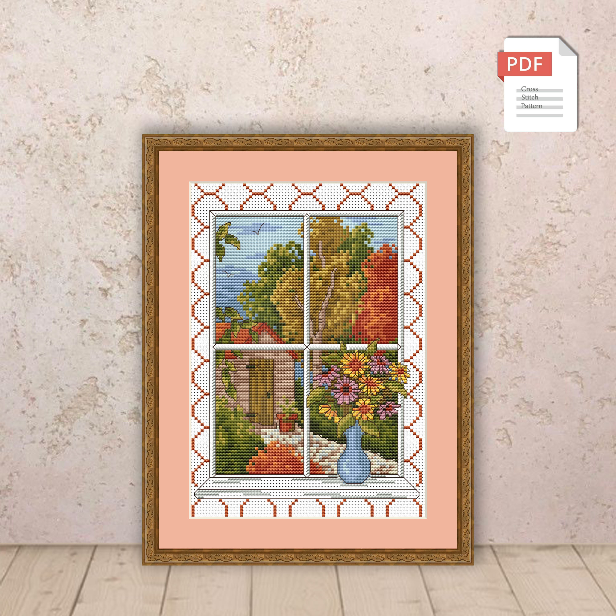 Set of 4 Seasons Cross Stitch Pattern #ssn015 - Image 4