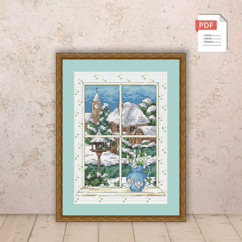 Winter Window Cross Stitch Pattern #ssn014