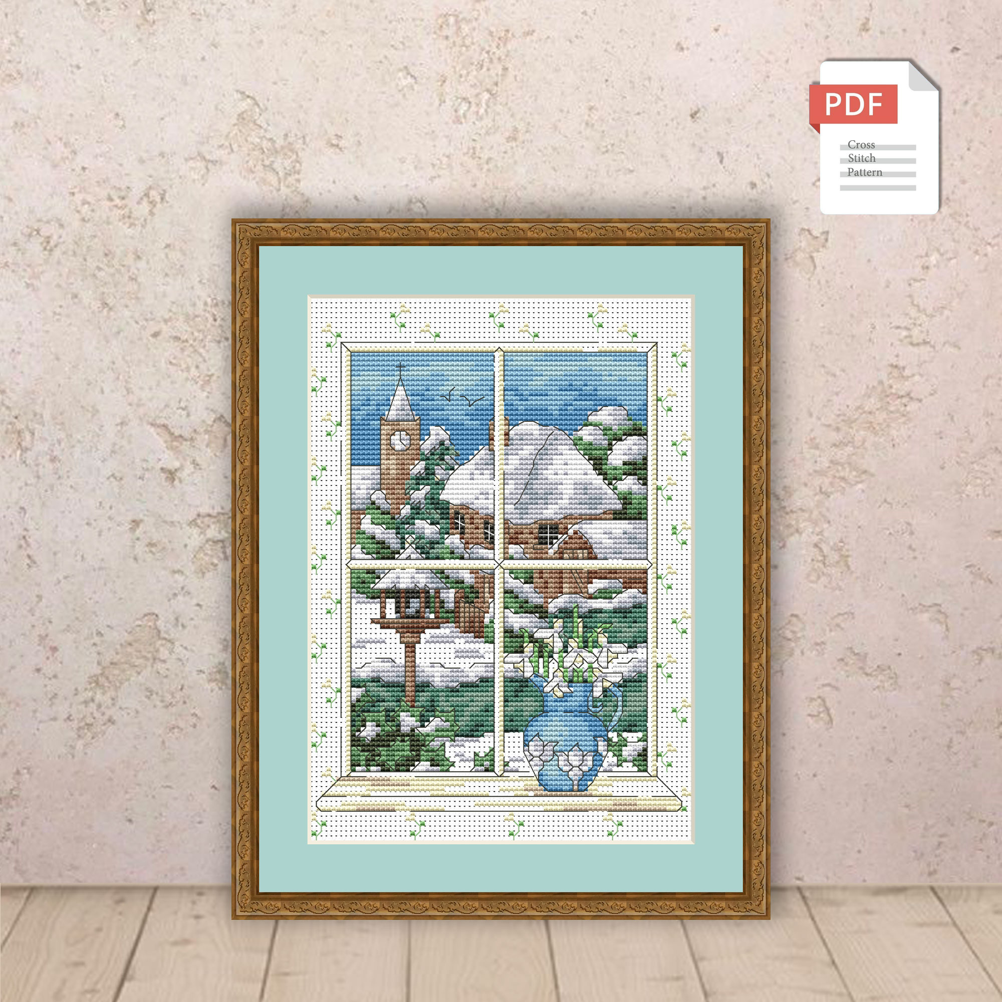 Set of 4 Seasons Cross Stitch Pattern #ssn015 - Image 5