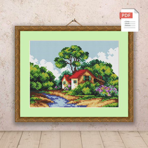 Spring Landscape Cross Stitch Pattern #ssn056