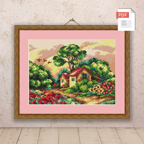Summer Landscape Cross Stitch Pattern #ssn057