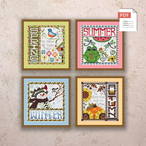 Set of Four Seasons Cross Stitch Pattern #ssn070