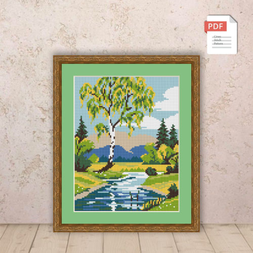 Summer Landscape Cross Stitch Pattern #ssn087
