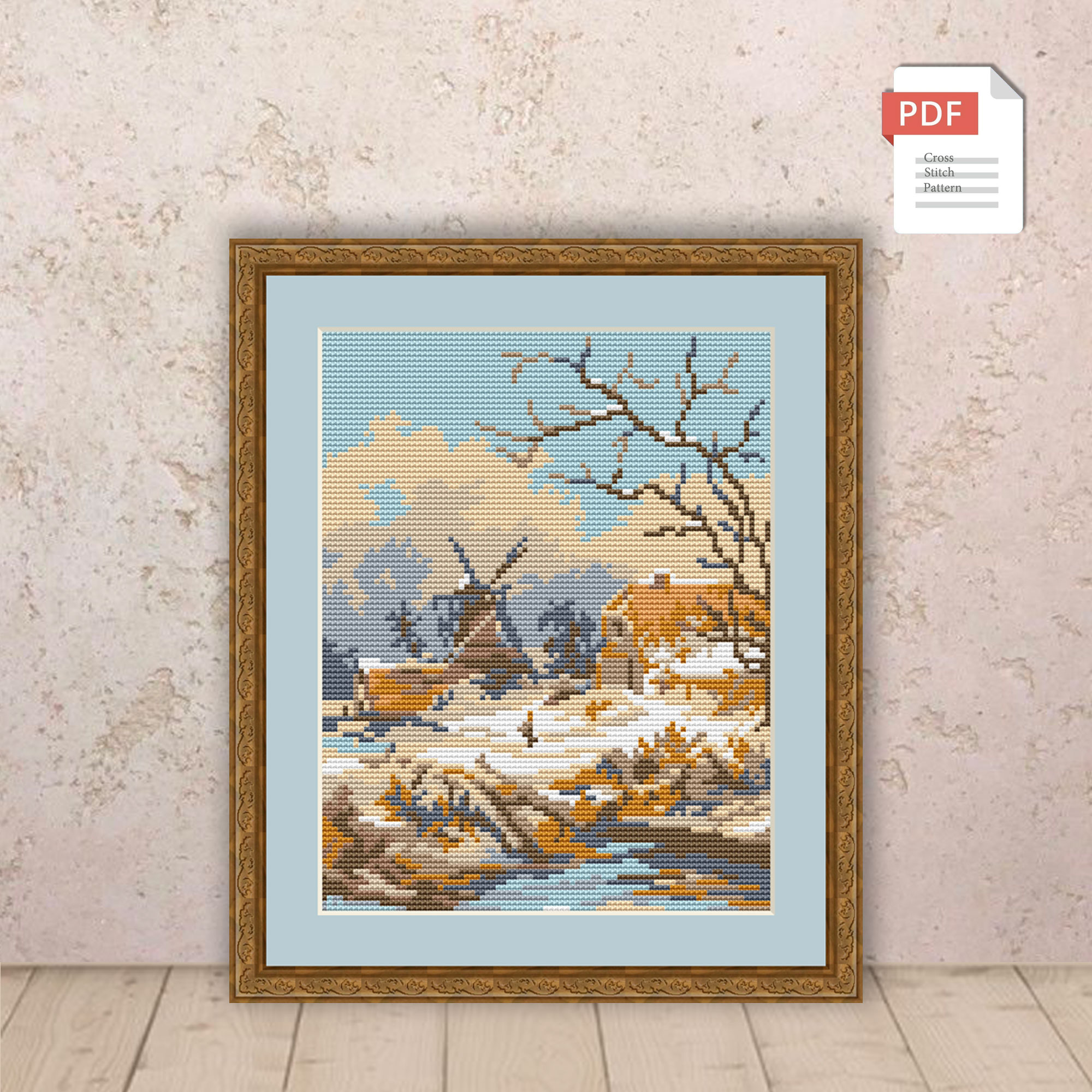 Set of 4 Seasons Landscape Cross Stitch Pattern #ssn090 - Image 5