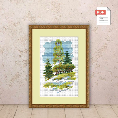 Spring Landscape Cross Stitch Pattern #ssn101