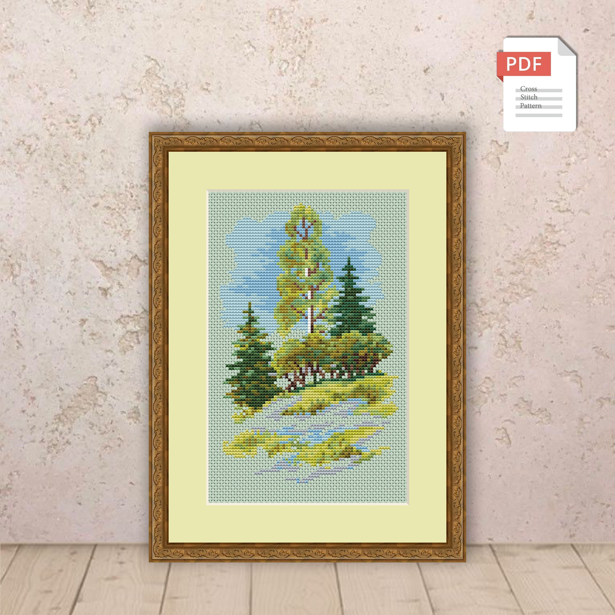 Spring Landscape Cross Stitch Pattern #ssn101 - Image 2