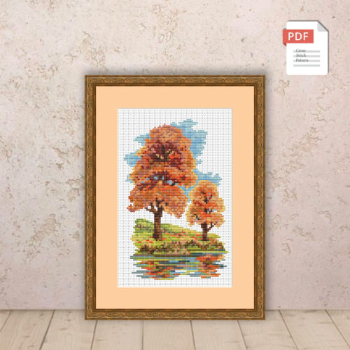 Autumn Landscape Cross Stitch Pattern #ssn103