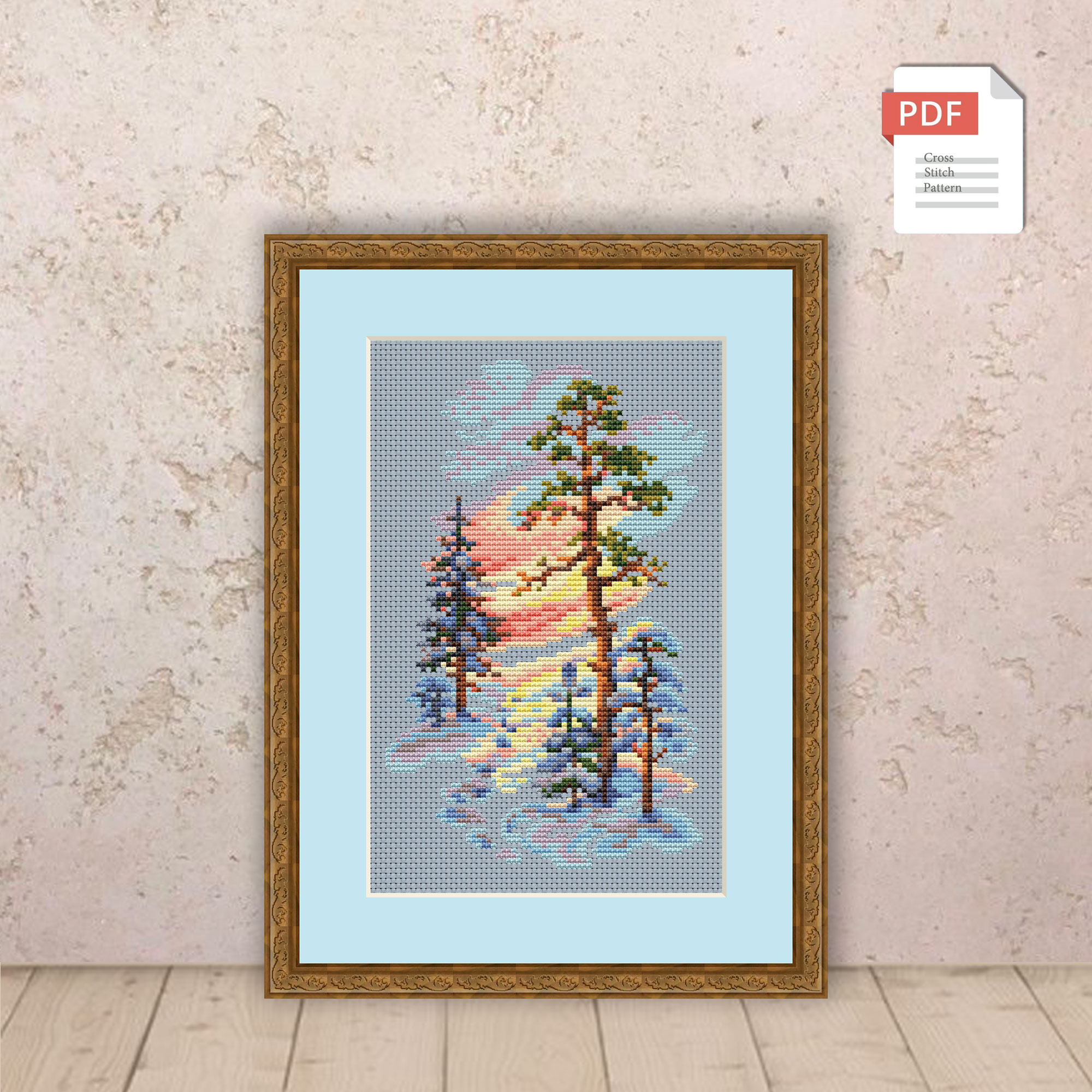Winter Landscape Cross Stitch Pattern #ssn104 - Image 2