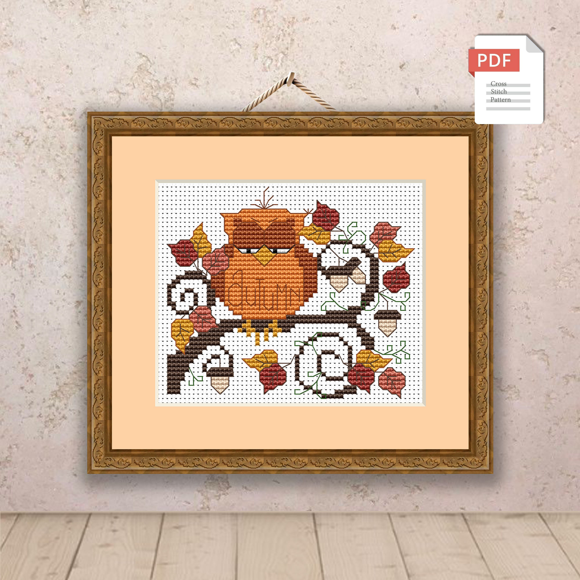 Autumn Owl Cross Stitch Pattern #ssn108