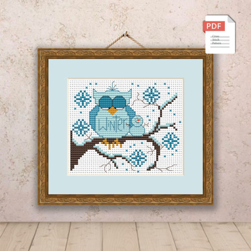 Winter Owl Cross Stitch Pattern #ssn109