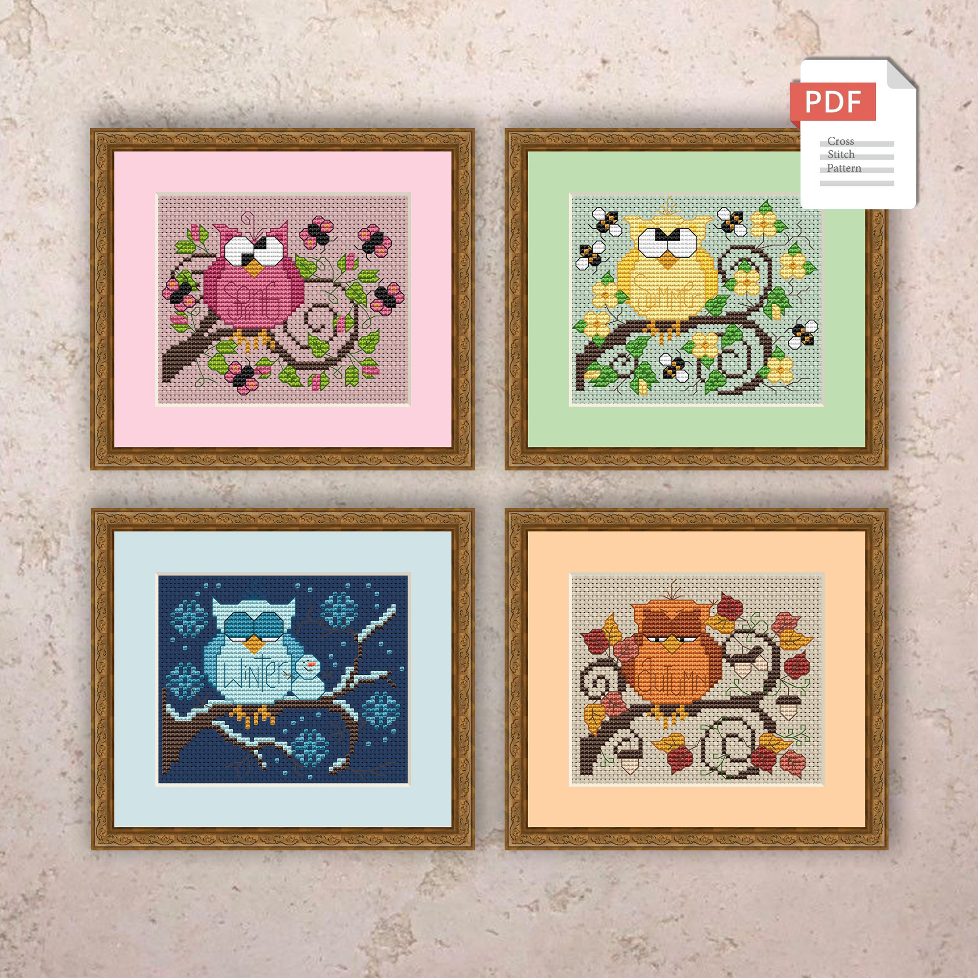 Winter Owl Cross Stitch Pattern #ssn109 - Image 4