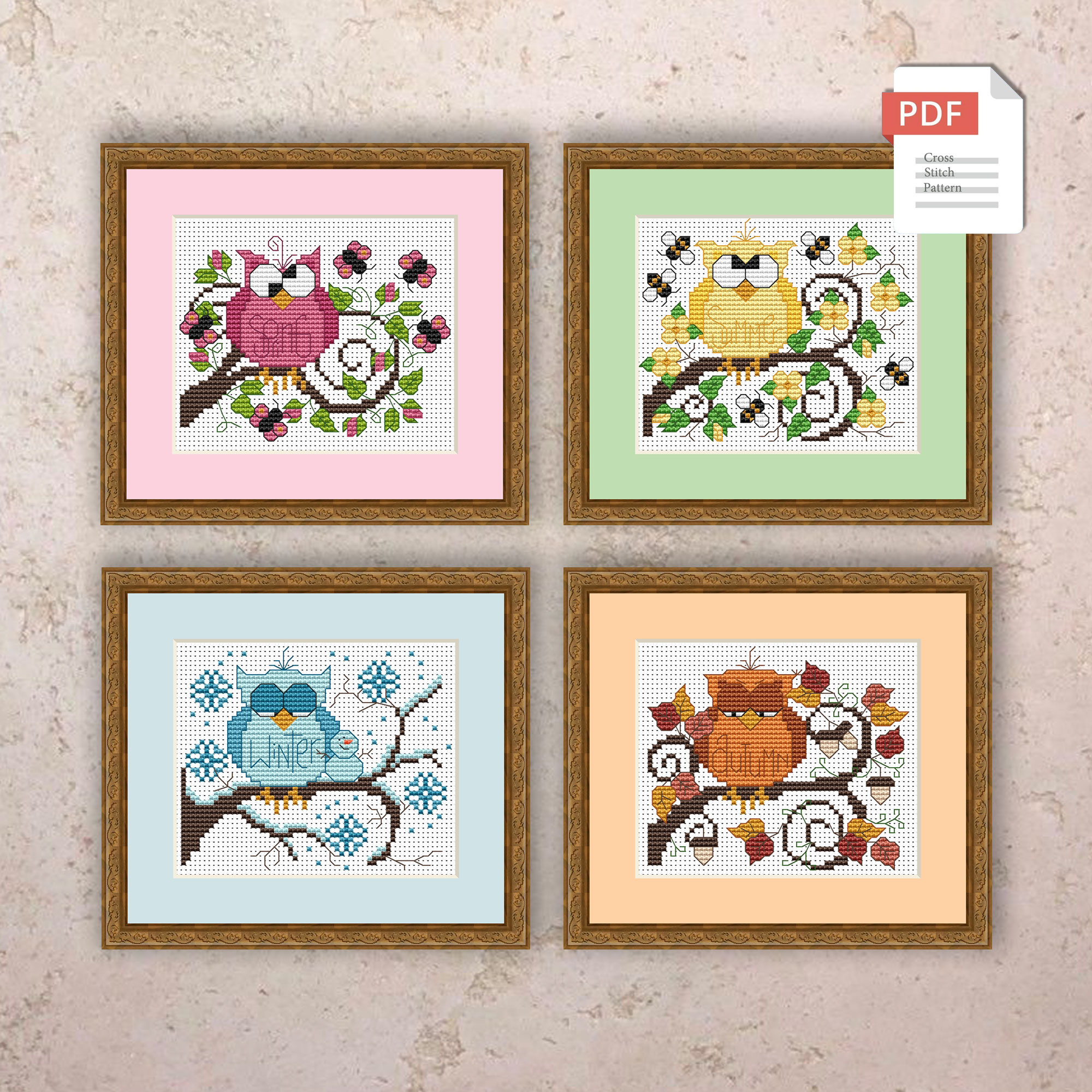 Winter Owl Cross Stitch Pattern #ssn109 - Image 3