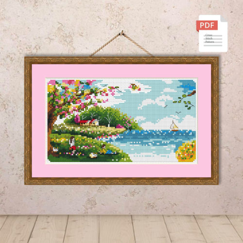 Spring Landscape Cross Stitch Pattern #ssn126