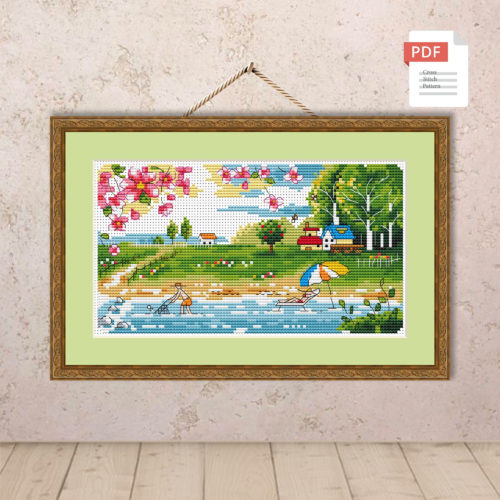 Summer Landscape Cross Stitch Pattern #ssn127