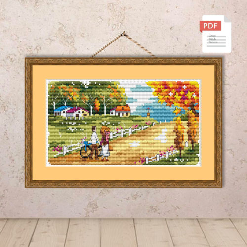 Autumn Landscape Cross Stitch Pattern #ssn128