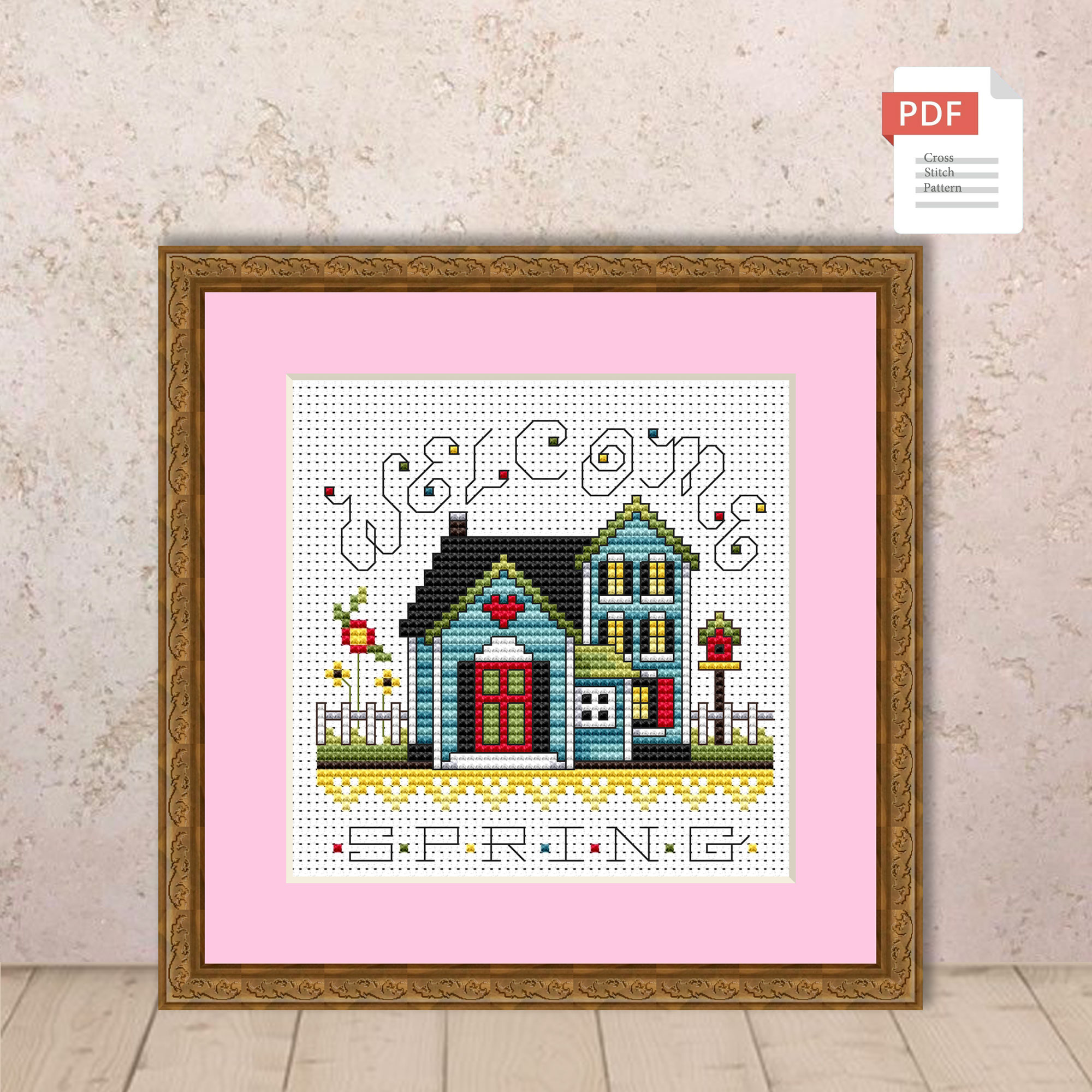 Set of 4 Seasons Landscape Cross Stitch Pattern #ssn150 - Image 2