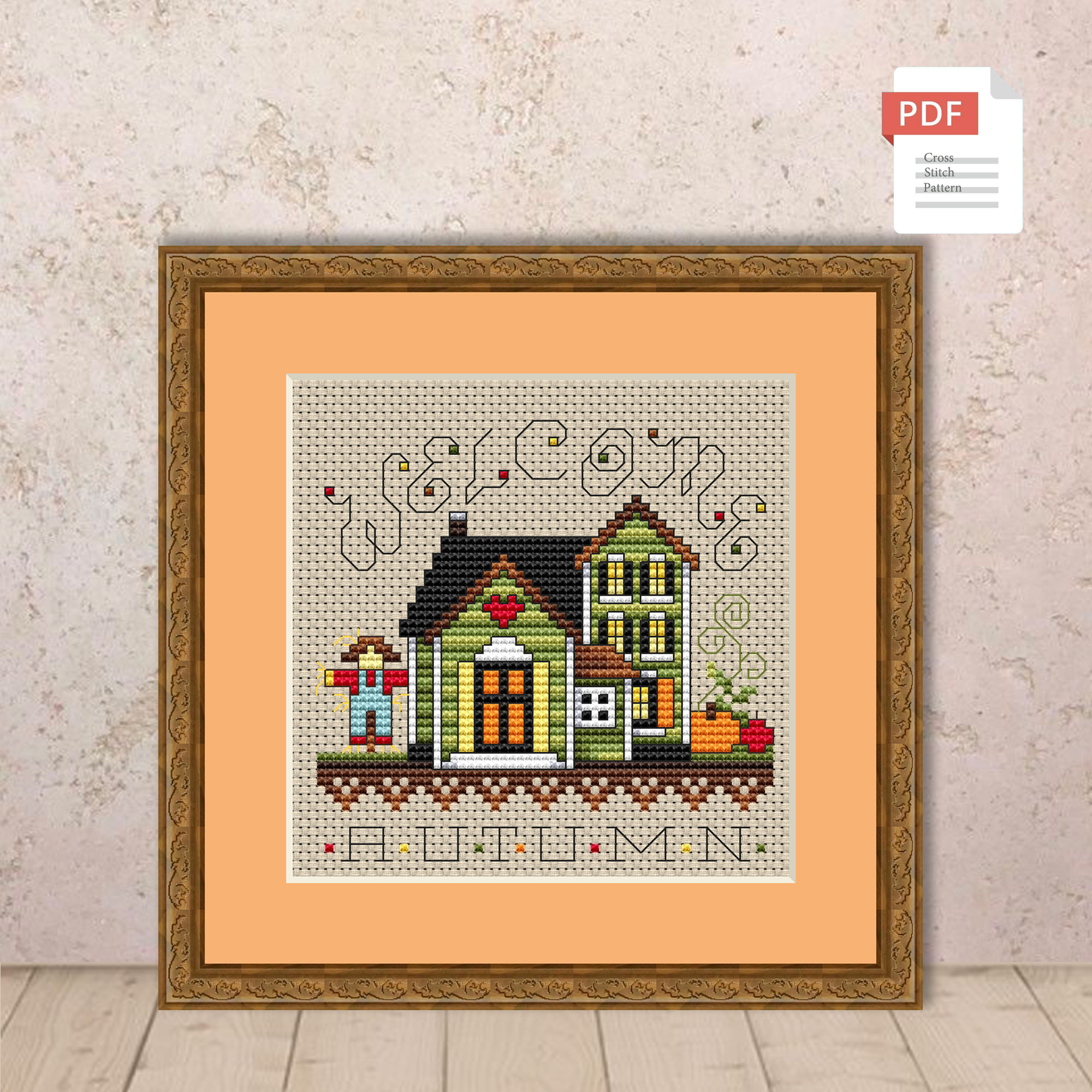 Autumn House Cross Stitch Pattern #ssn148 - Image 2