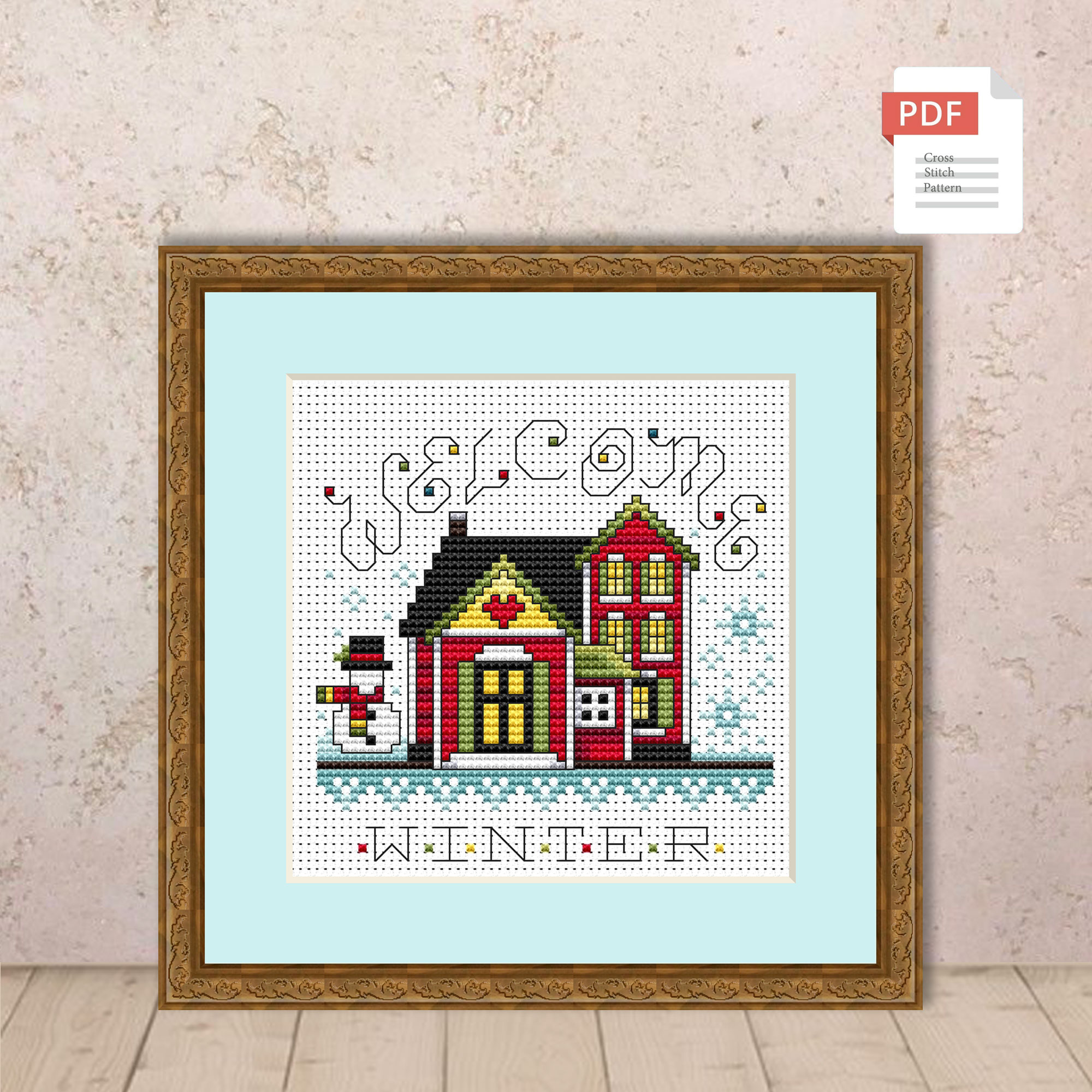 Winter House Cross Stitch Pattern #ssn149