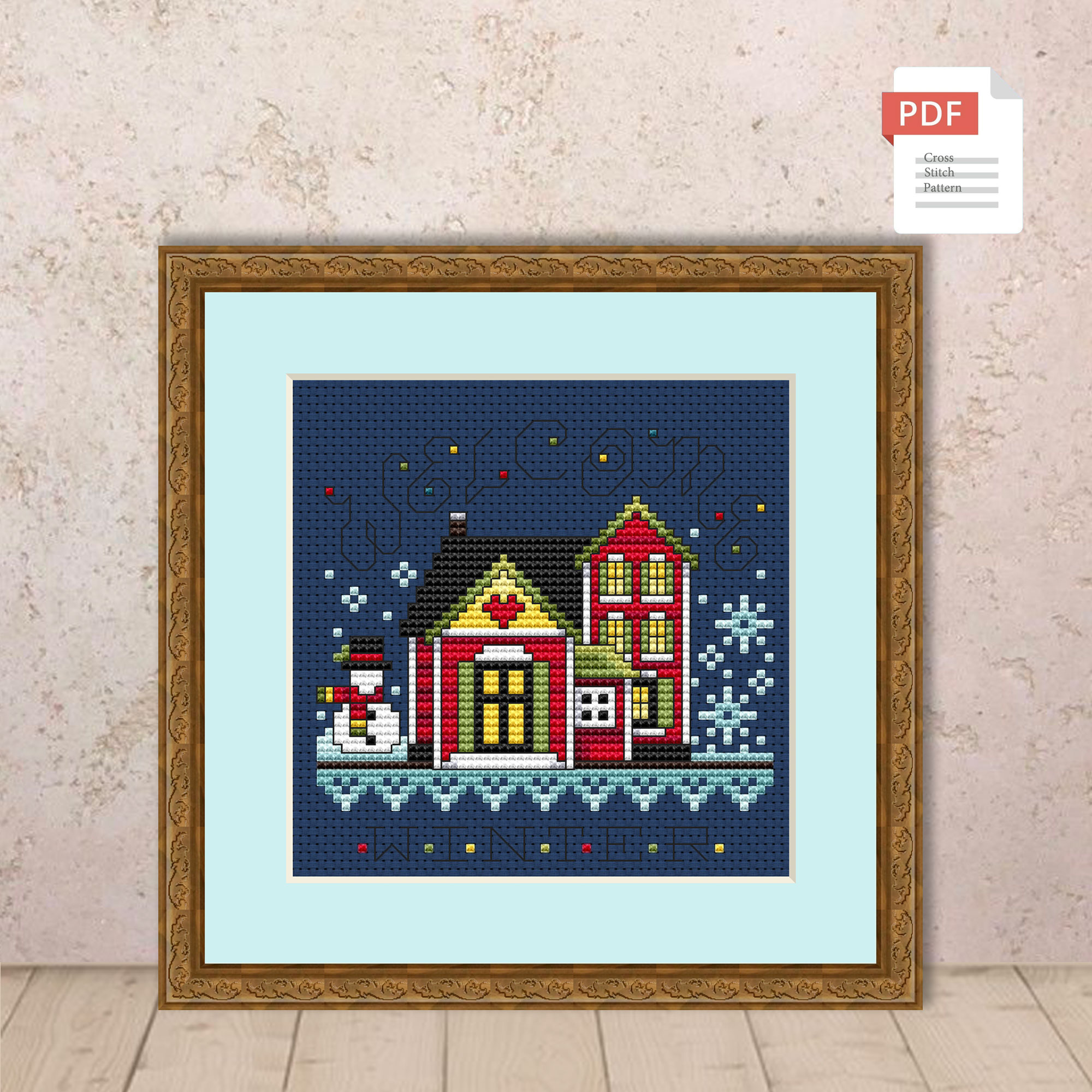 Winter House Cross Stitch Pattern #ssn149 - Image 3