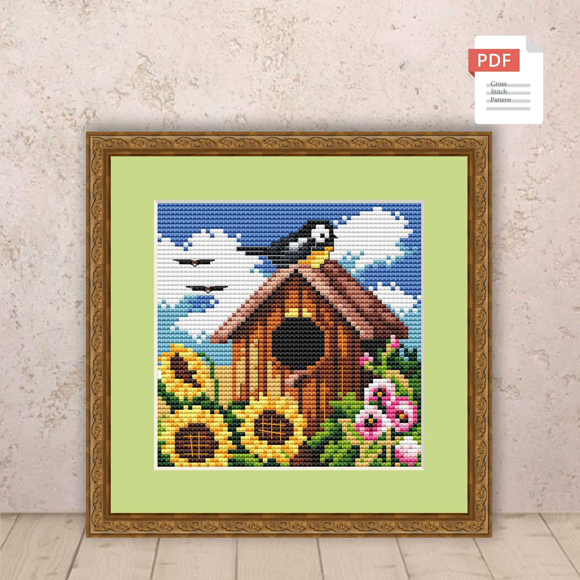 Summer Birdhouse Cross Stitch Pattern #ssn152