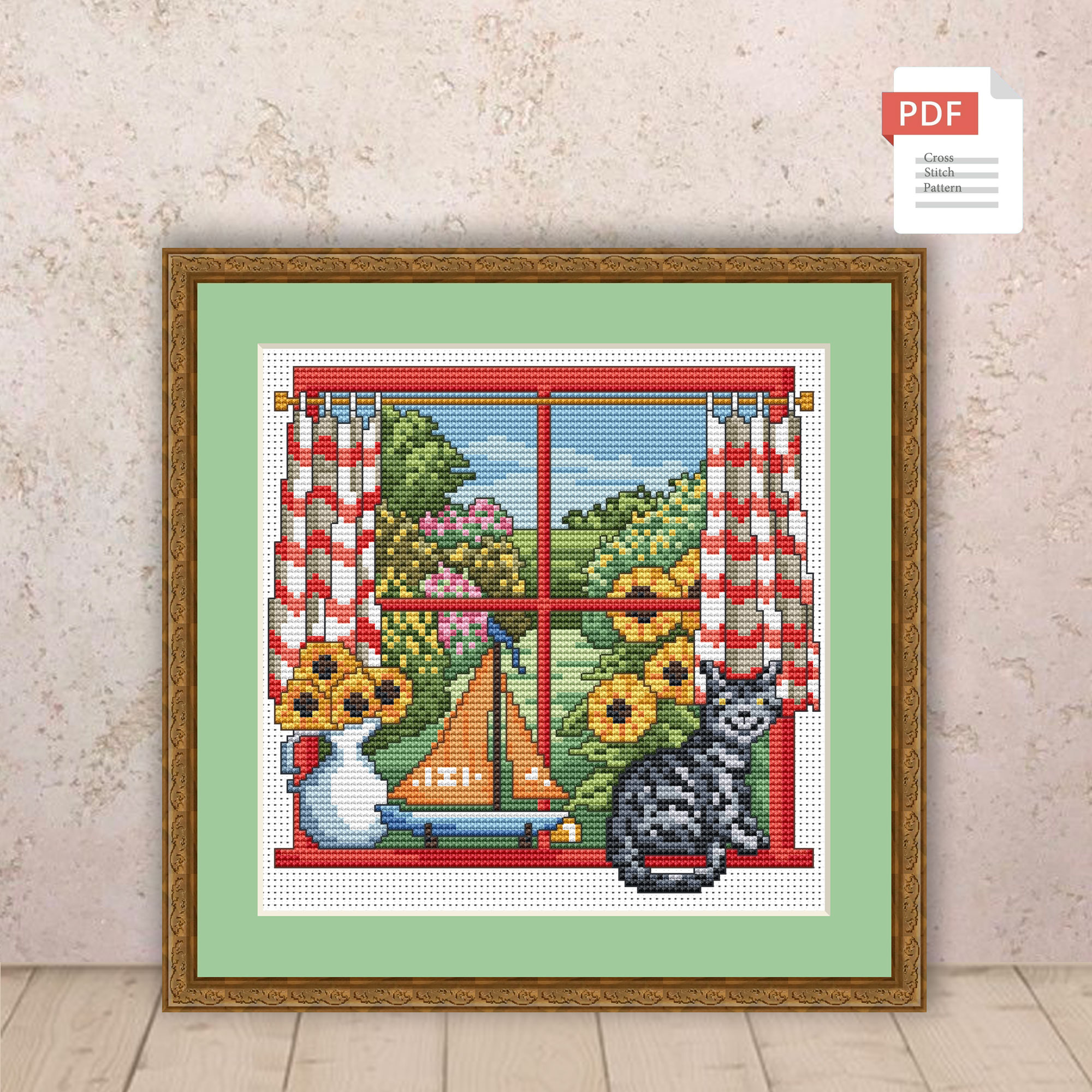 Summer Window Cross Stitch Pattern #ssn167