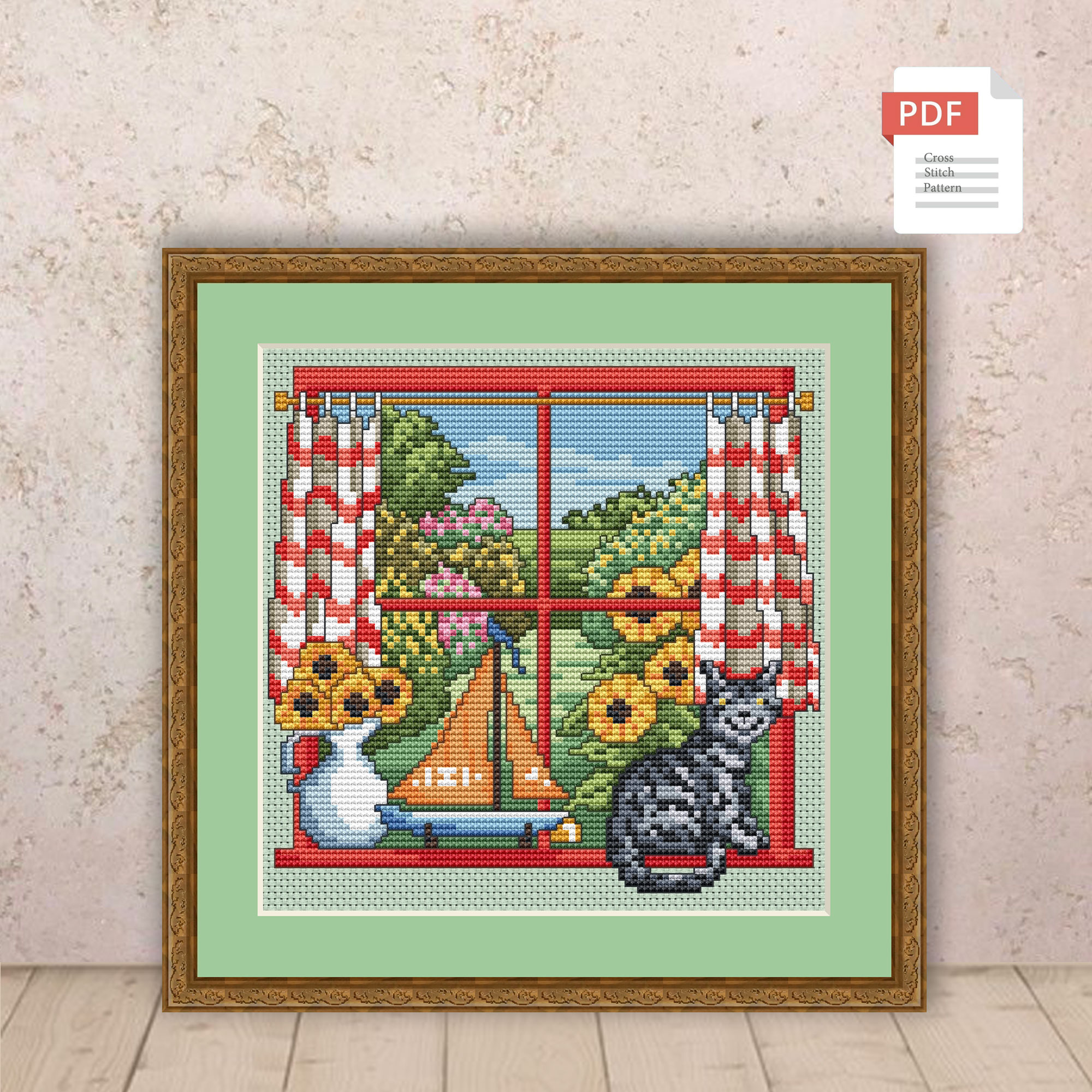 Summer Window Cross Stitch Pattern #ssn167 - Image 2