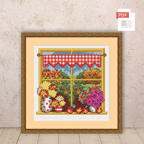 Autumn Window Cross Stitch Pattern #ssn168