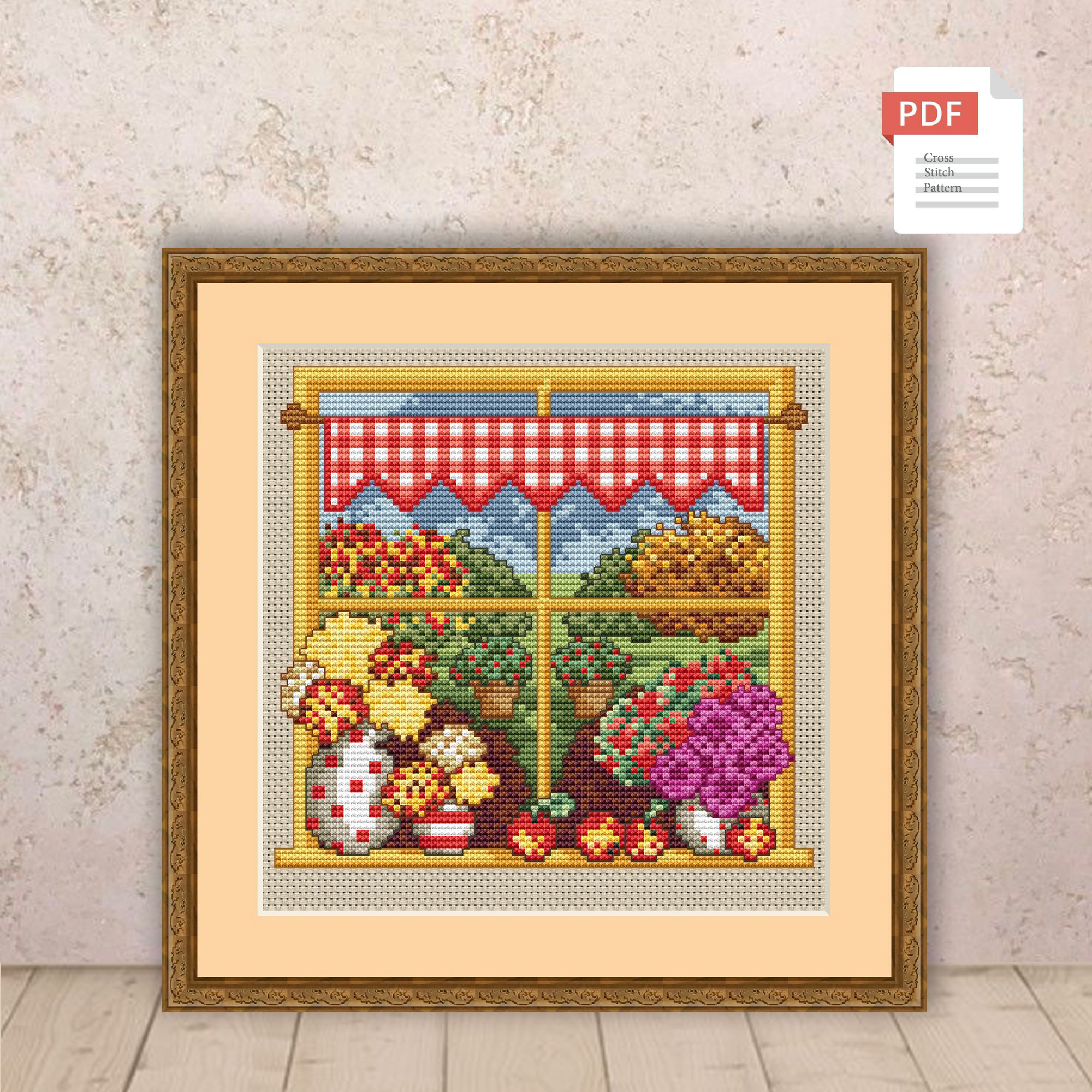 Autumn Window Cross Stitch Pattern #ssn168 - Image 2