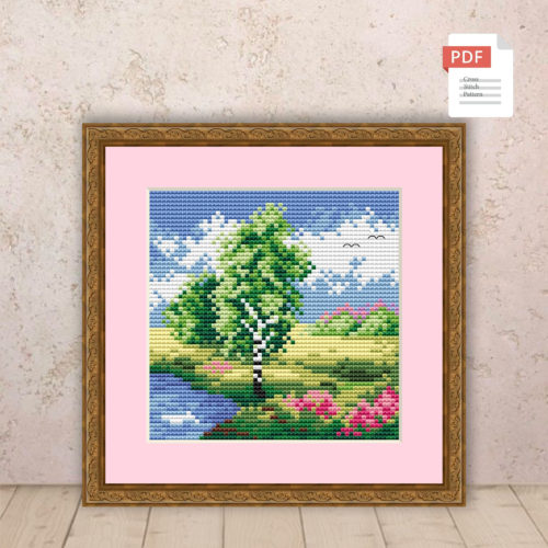 Spring Landscape Cross Stitch Pattern #ssn186