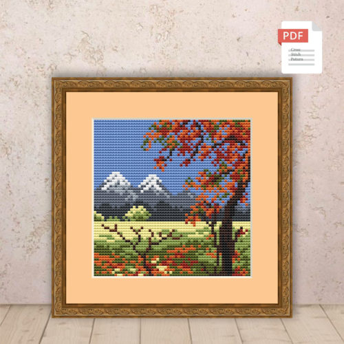 Autumn Landscape Cross Stitch Pattern #ssn188