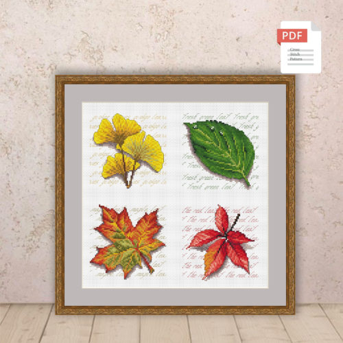 Leaves Four Seasons Cross Stitch Pattern #ssn219