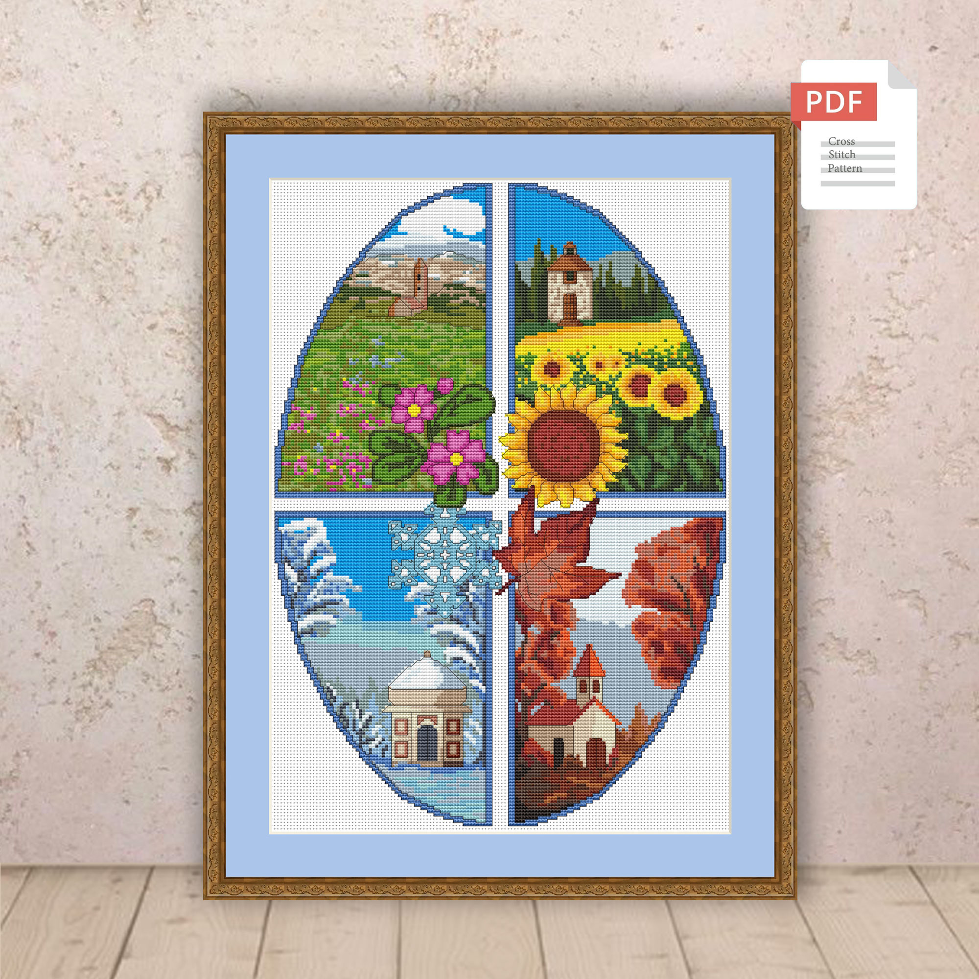 Four Seasons Cross Stitch Pattern #ssn221 - Image 2