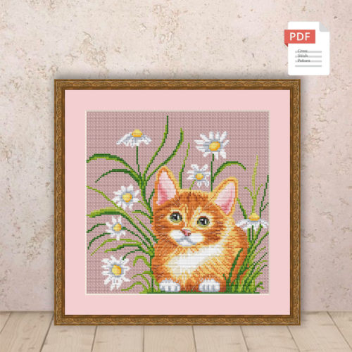 Spring Cat Cross Stitch Pattern #ssn276