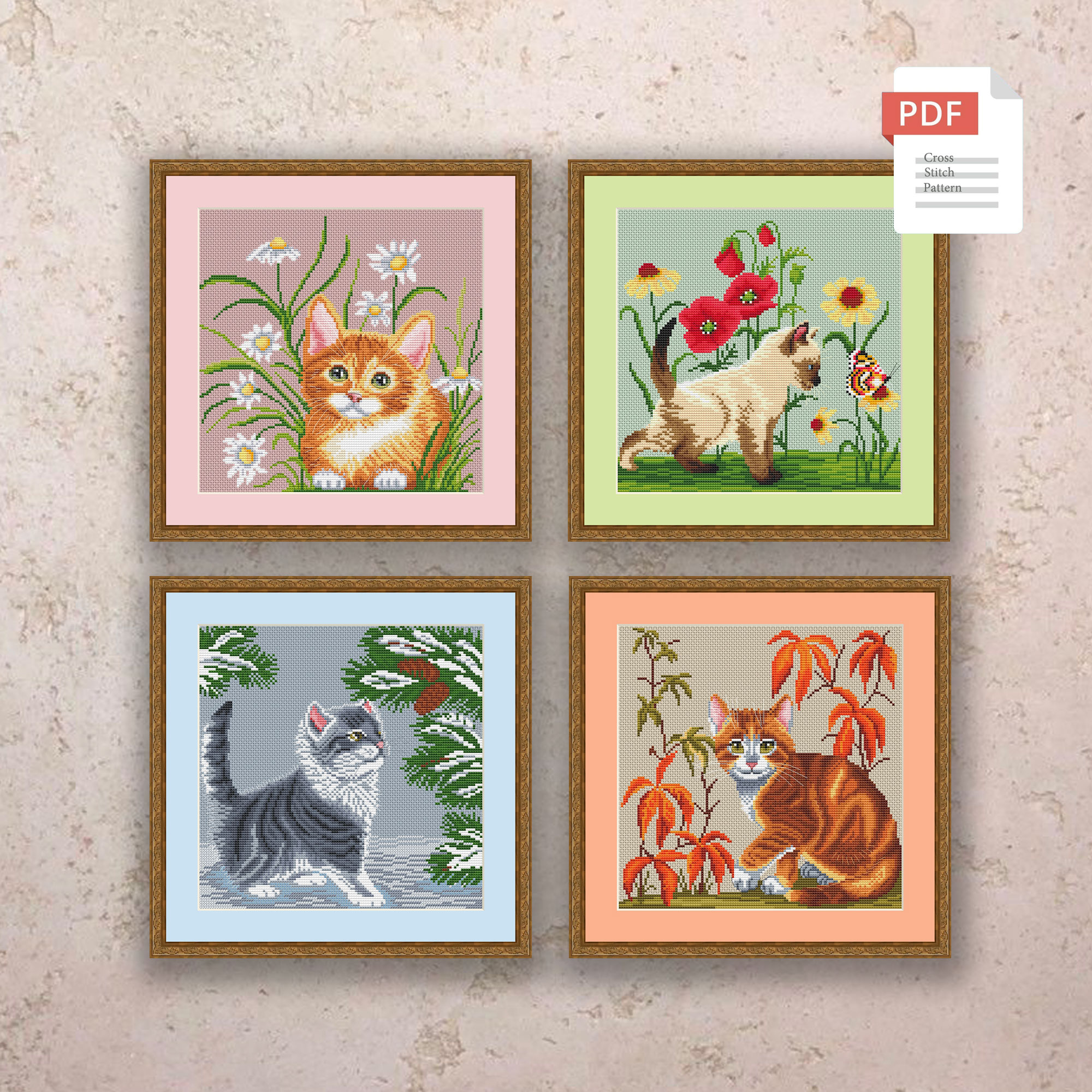 Winter Cat Cross Stitch Pattern #ssn279 - Image 3