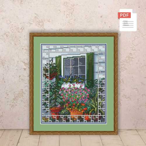 Summer Window Cross Stitch Pattern #ssn303