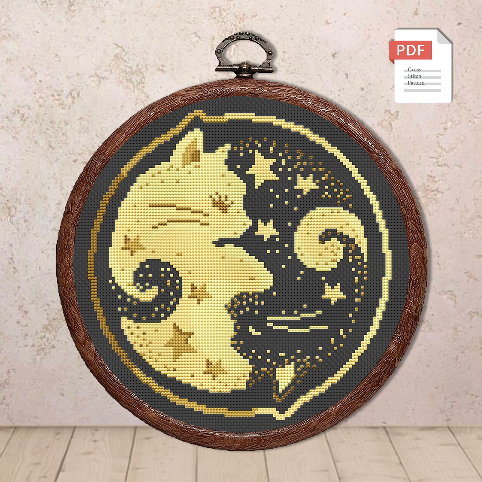 Yin and Yang Sleeping Cats Cross Stitch Pattern #cat001