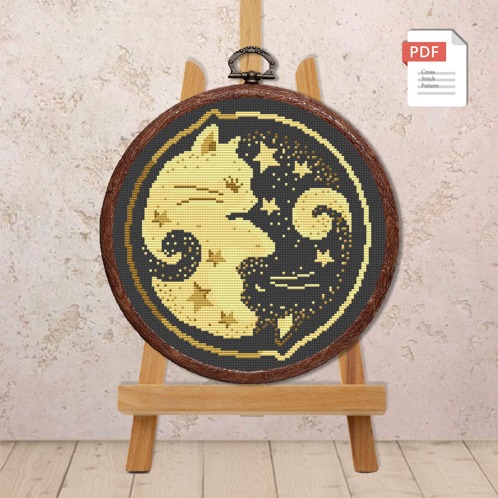 Yin and Yang Sleeping Cats Cross Stitch Pattern #cat001 - Image 2