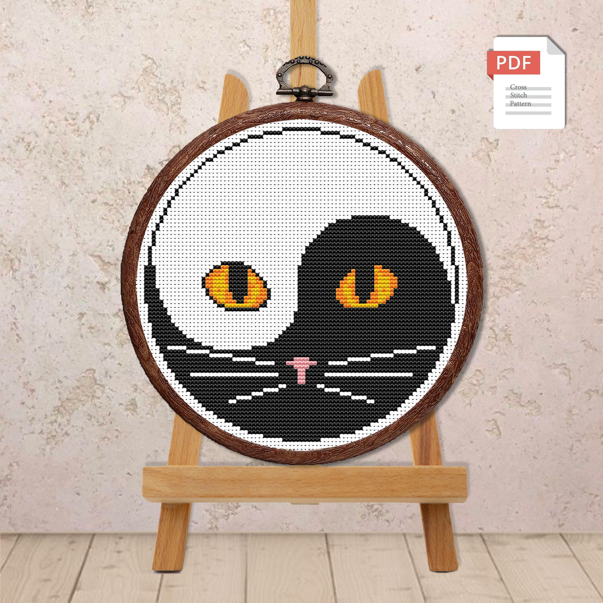 Yin and Yang Cat Cross Stitch Pattern #cat003 - Image 2