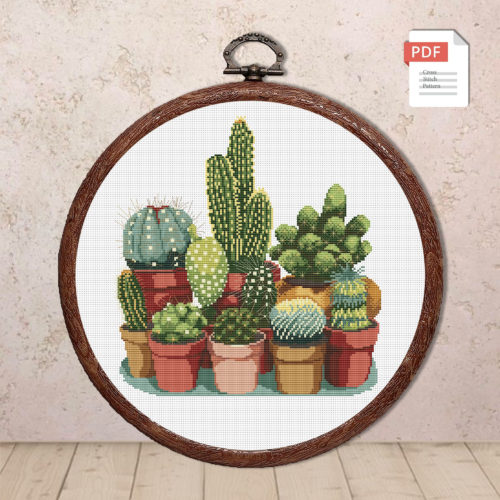 Cactus Cross Stitch Pattern #fl.001