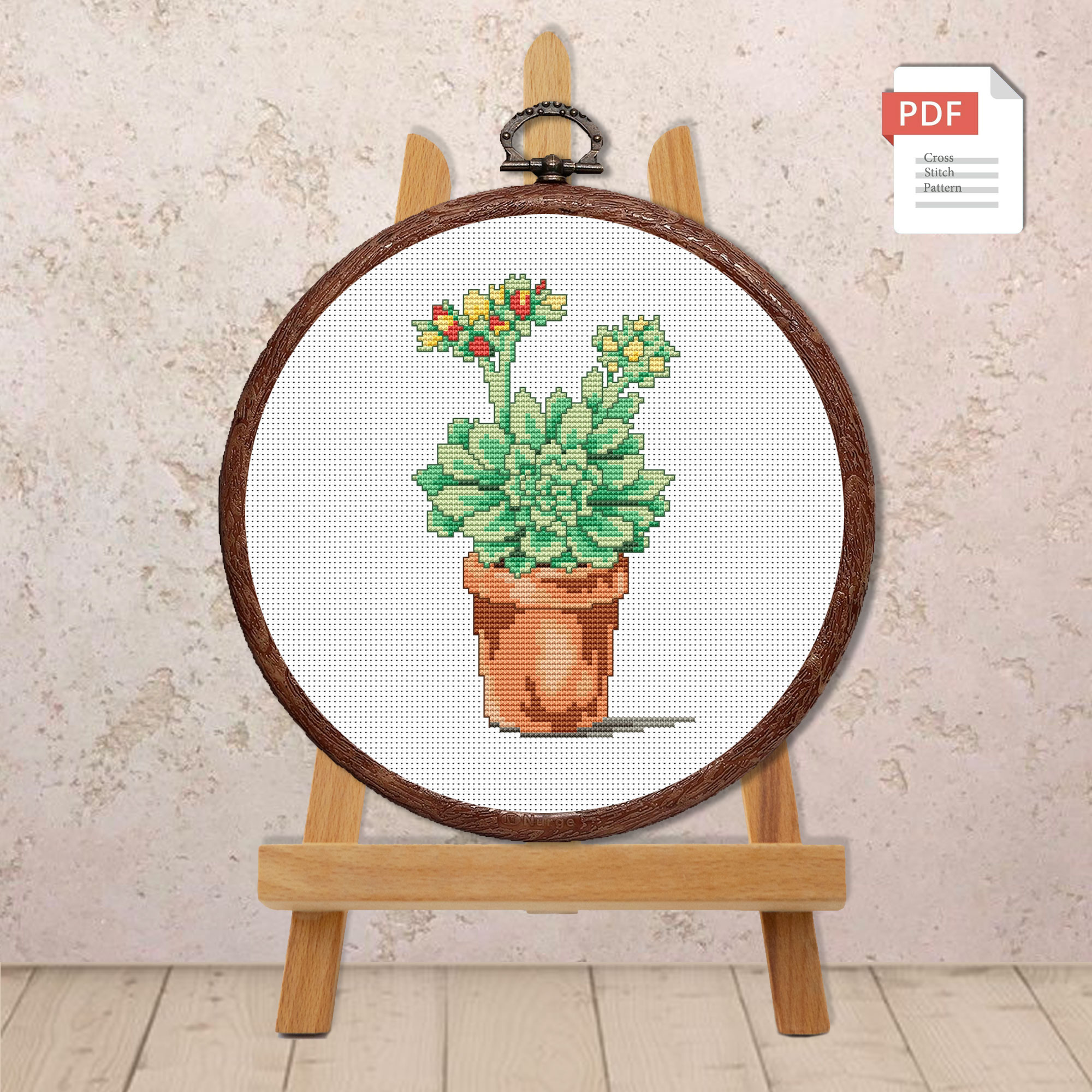 Set of 4 Cacti Cross Stitch Patterns #fl.009 - Image 7
