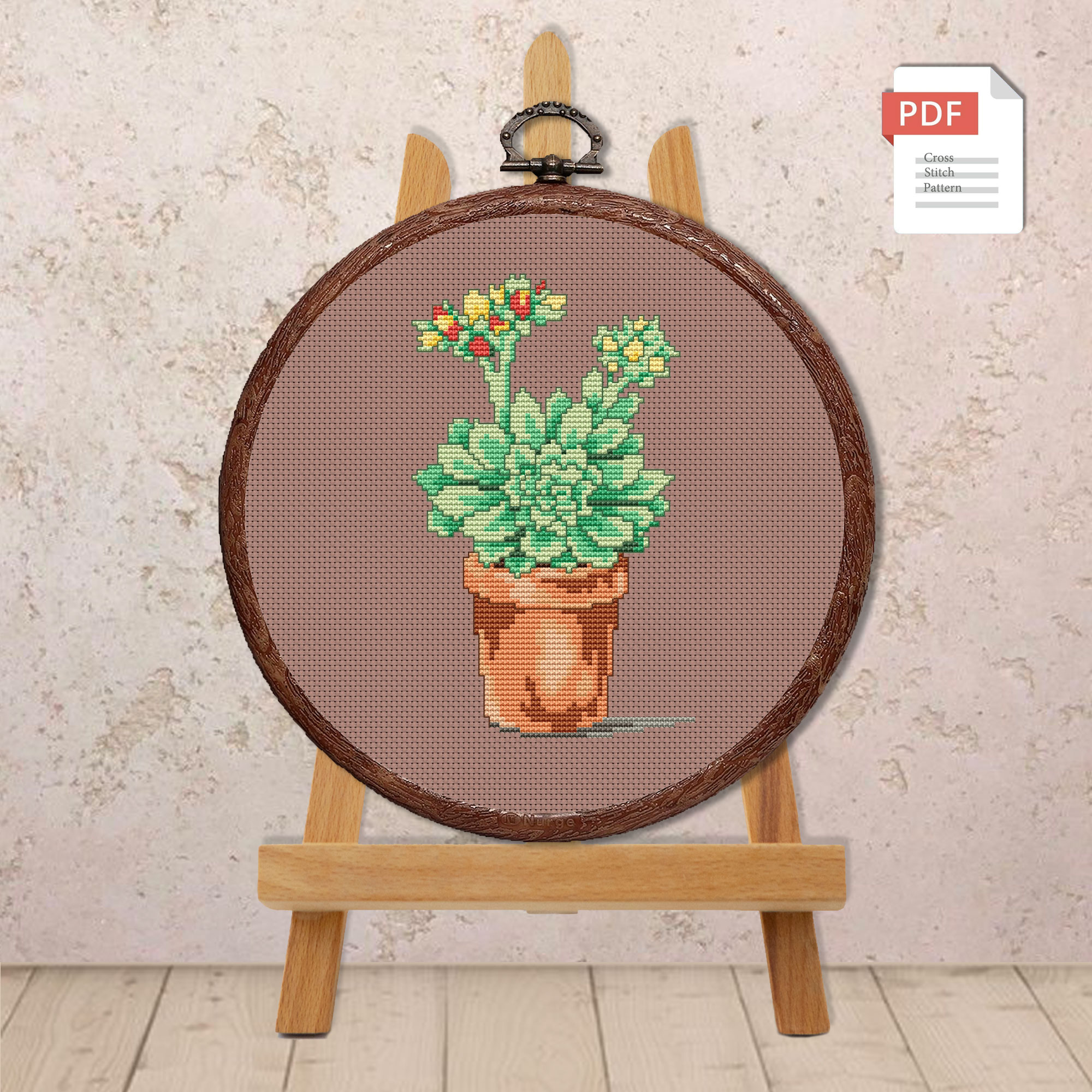 Set of 4 Cacti Cross Stitch Patterns #fl.009 - Image 11