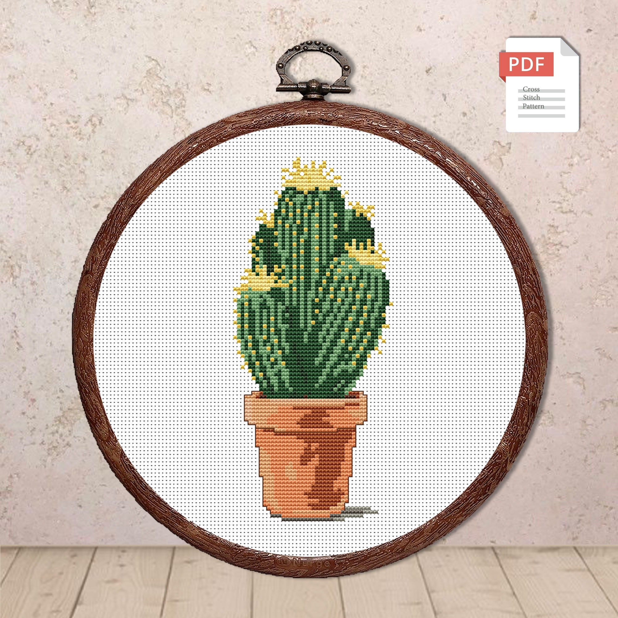 Set of 4 Cacti Cross Stitch Patterns #fl.009 - Image 6