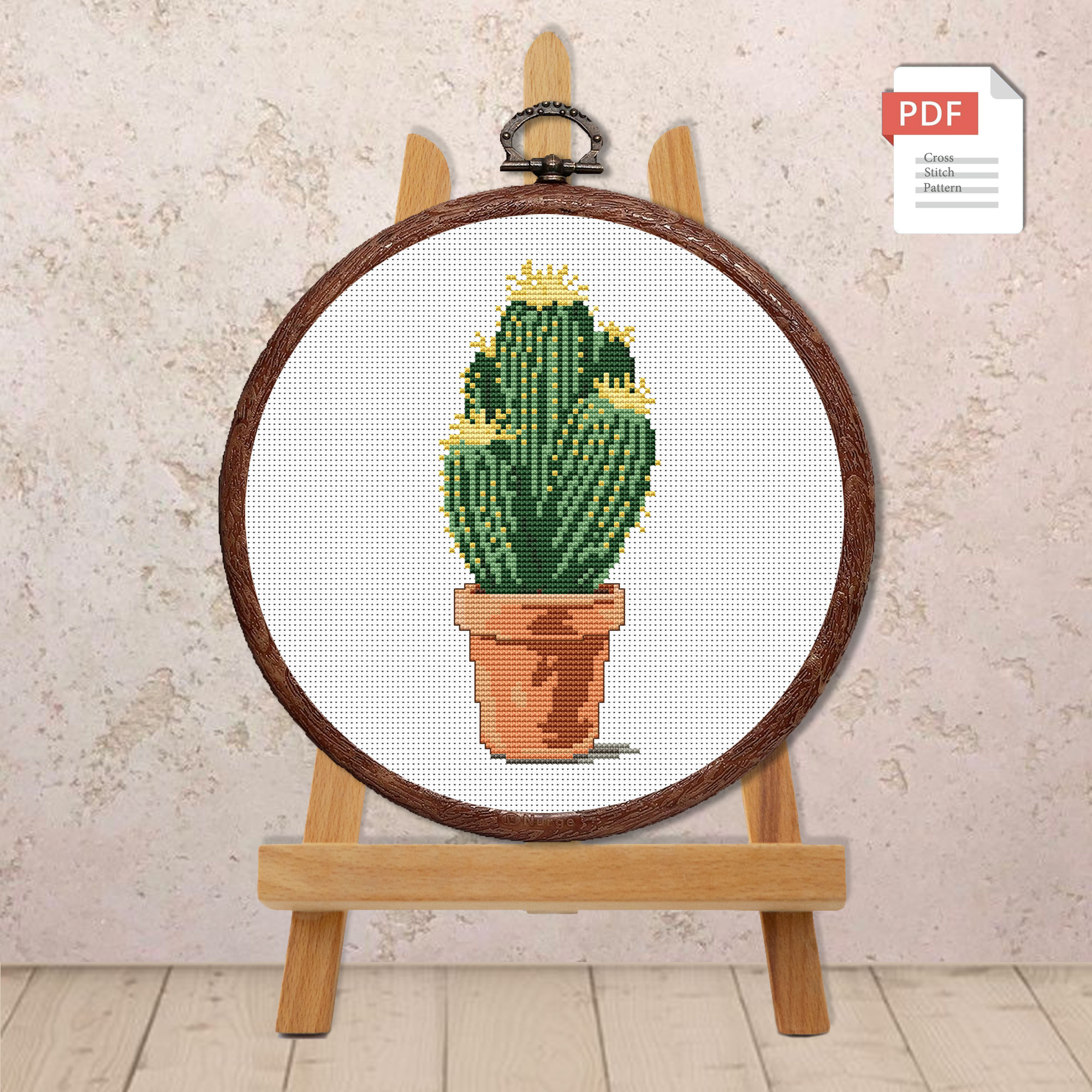 Set of 4 Cacti Cross Stitch Patterns #fl.009 - Image 10
