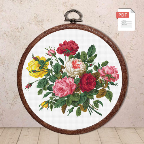 Roses Cross Stitch Pattern #fl.030