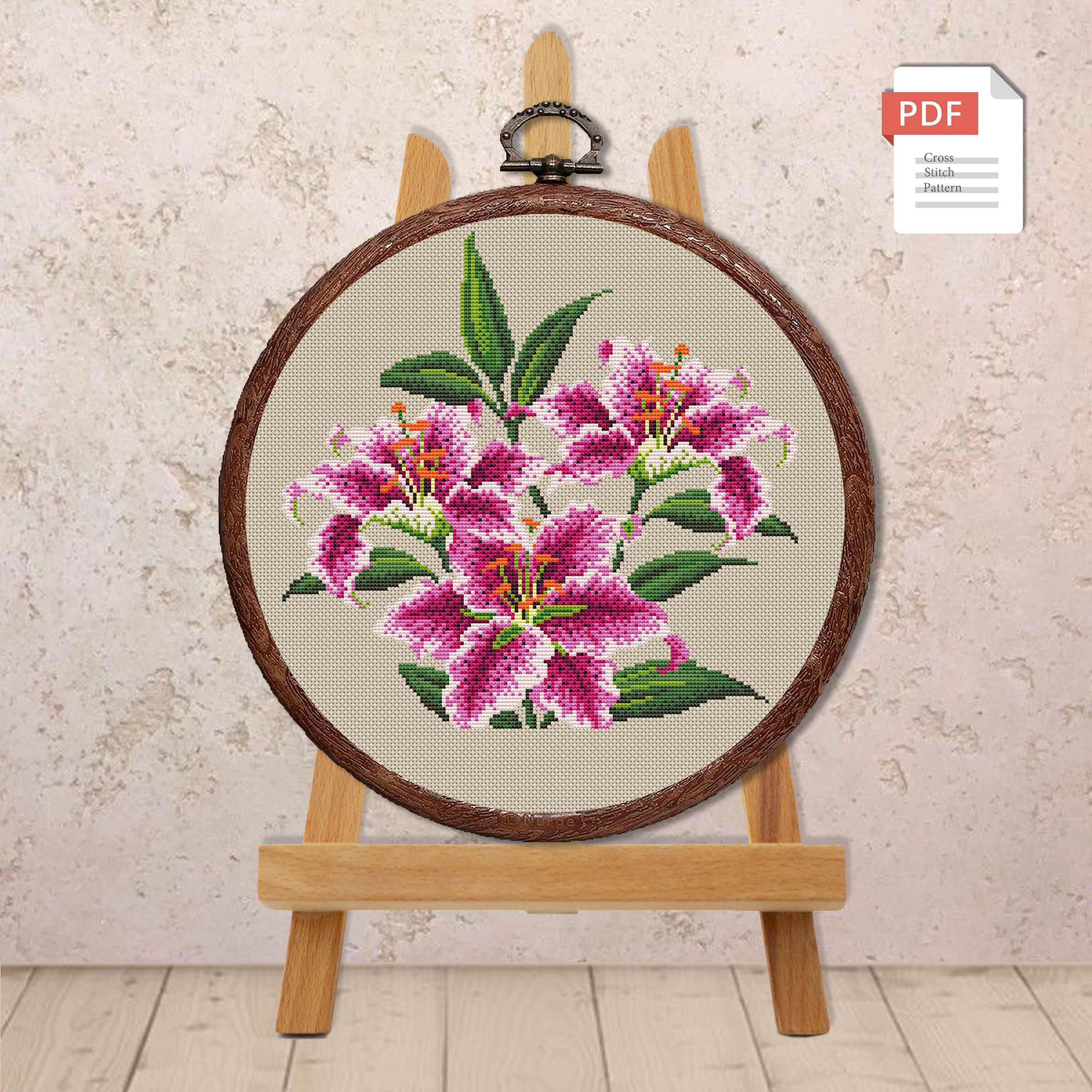 Lilies Cross Stitch Pattern #fl.038 - Image 2
