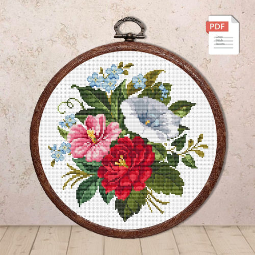 Summer Bouquet Cross Stitch Pattern #fl.042
