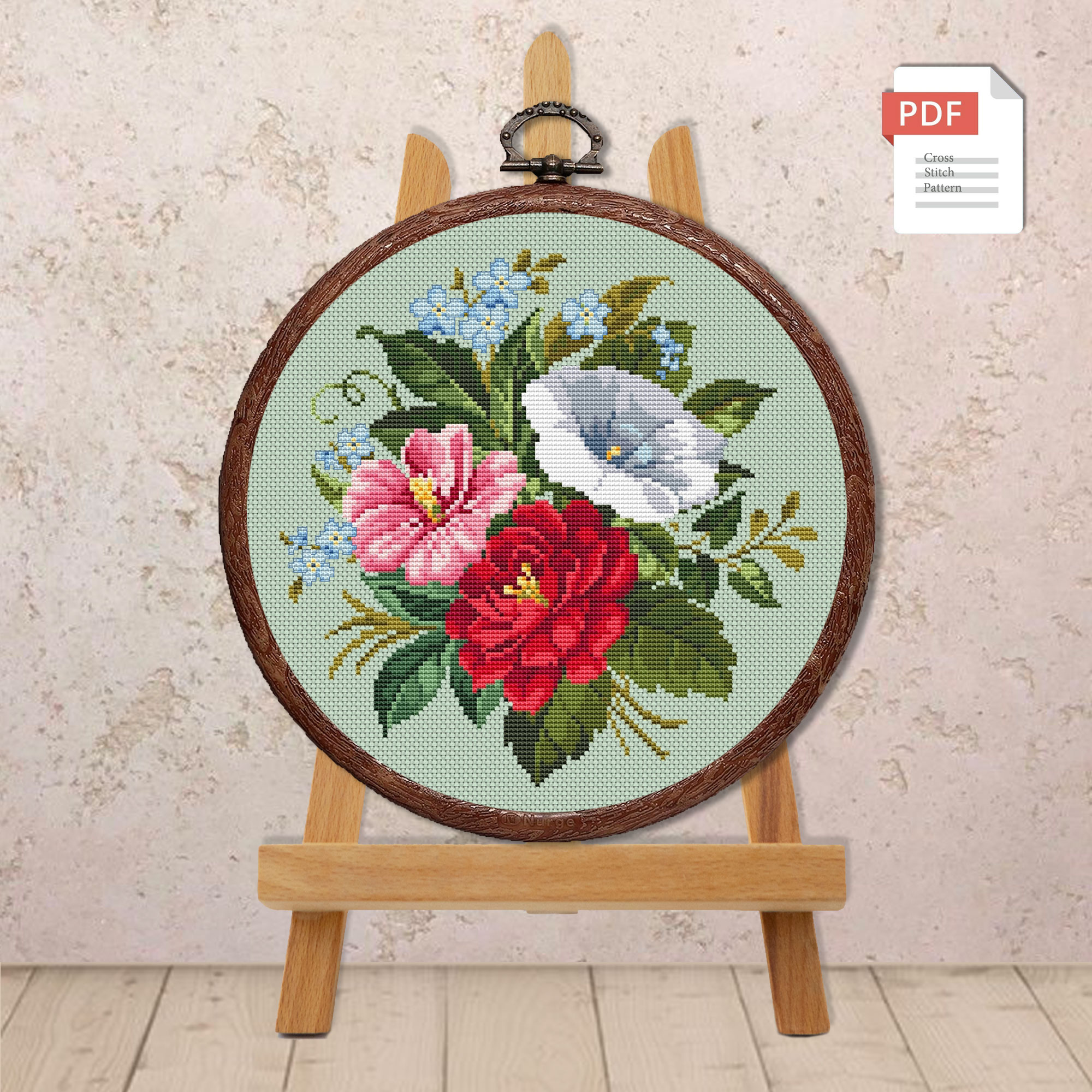 Summer Bouquet Cross Stitch Pattern #fl.042 - Image 3