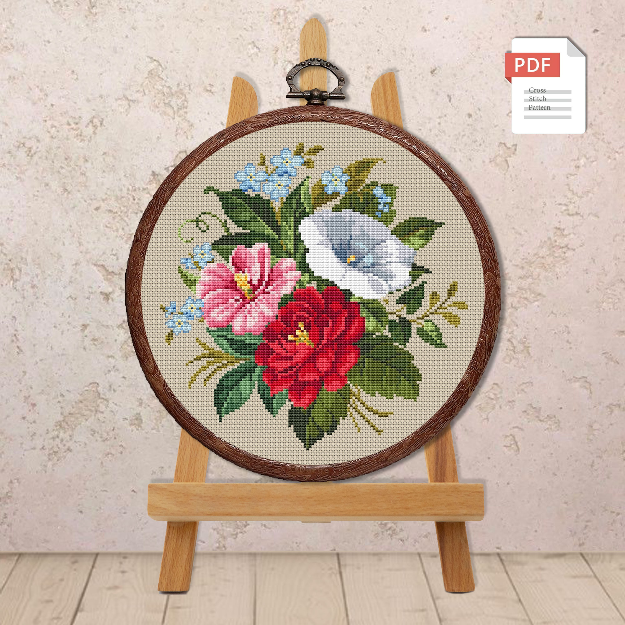 Summer Bouquet Cross Stitch Pattern #fl.042 - Image 2
