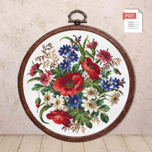 Summer Bouquet Cross Stitch Pattern #fl.043