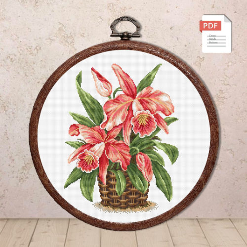 Tropical Flowers Cross Stitch Pattern #fl.051